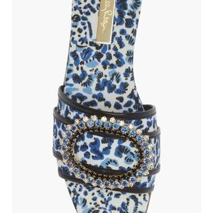 Glamorous Blue and Black Sandals with Crystal Accents Lilly Pulitzer